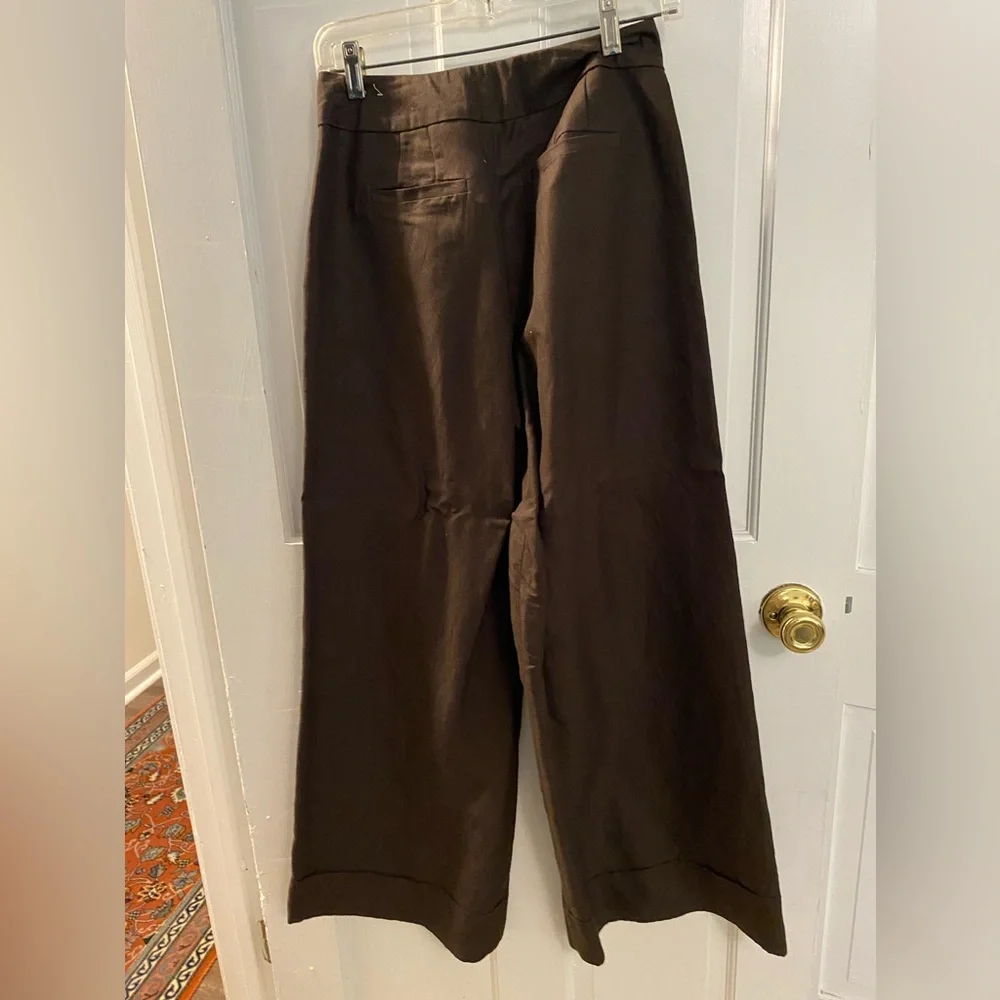 Ann Taylor linen brown wide leg pants. Size 2. NWT - Picture 2 of 3